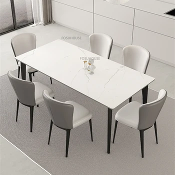 Современная искусственная доска из шифера обеденные столы для домашней мебели переносной обеденный стол прямоугольный высококлассные обеденные столы Simplicity